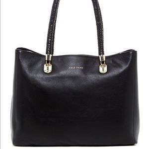 Cole Haan Leather Tote Braided Shoulder Bag